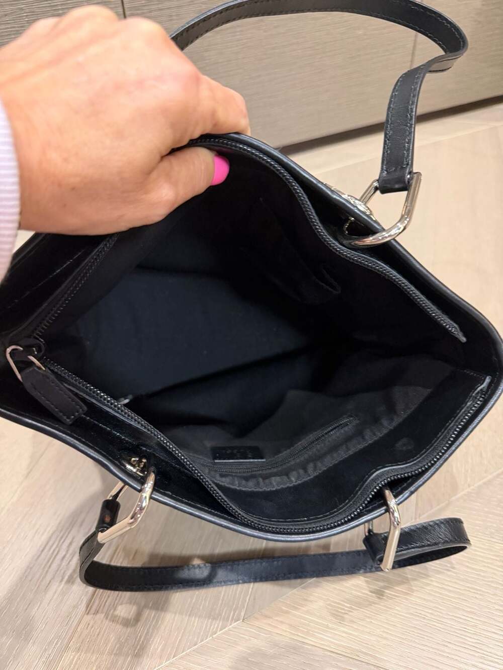 Gucci GG Canvas Tote Bag Dark Green & Black Vintage - Picture 9 of 10